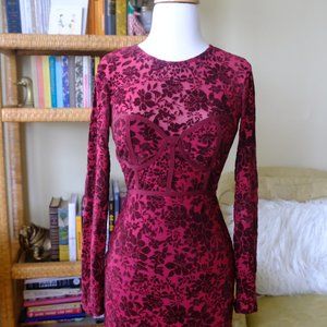 Lulu’s corset floral mesh long-sleeve mini holiday dress
